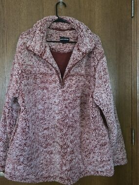 Zenana Outfitters Dusty Rose Teddy Sherpa Pullover
